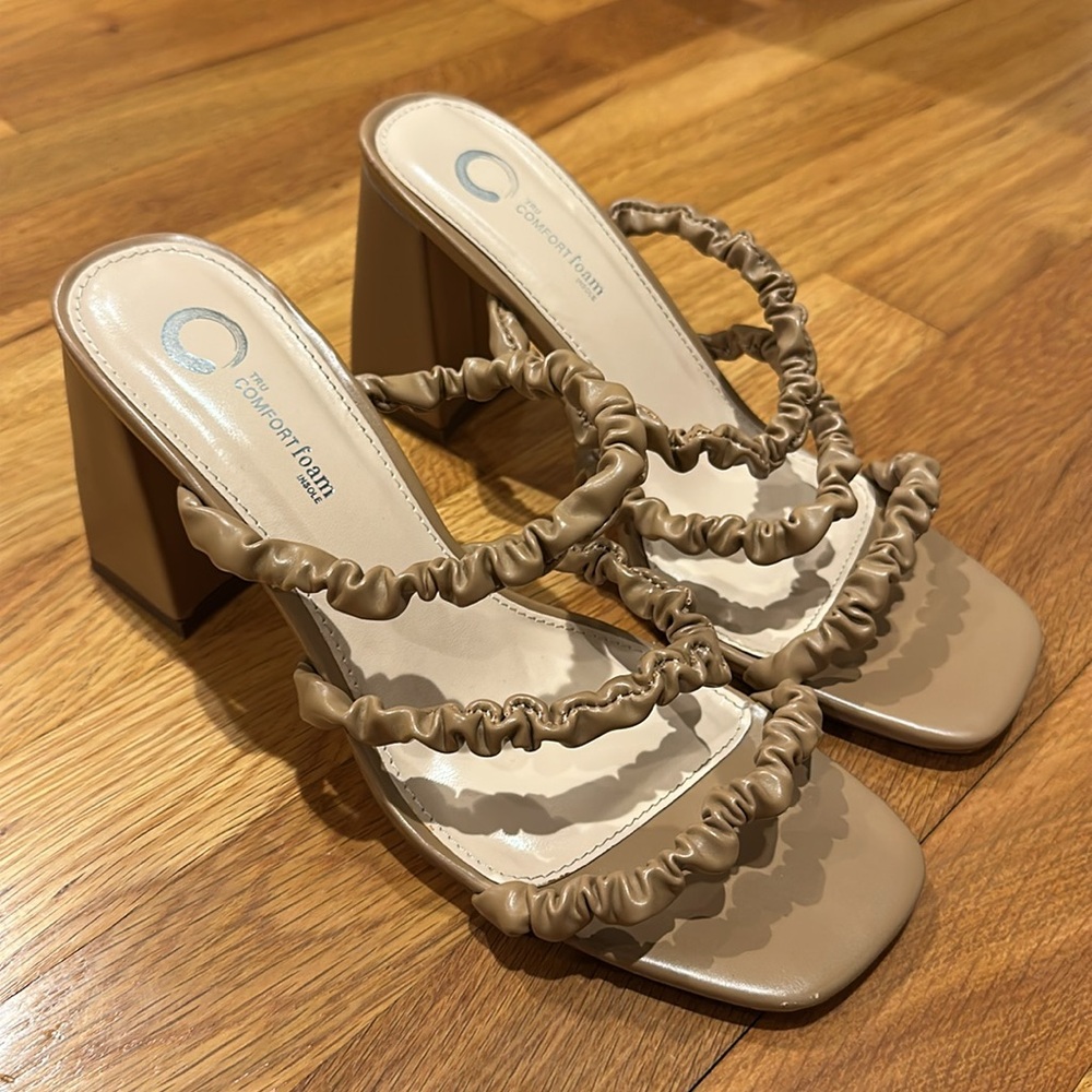 Tan Heeled Sandals